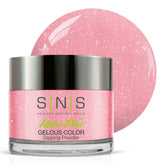 SNS Nail Dip Powder Pink Platforms bottle shows pastel shimmer for long-lasting color at home