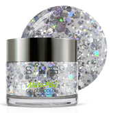 SNS Silver Pagoda bottle close-up shows metallic glitter for long-lasting color