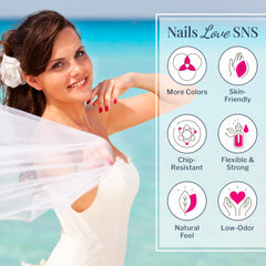 SNS Nail Dip Tuscan Villa finish on nails demonstrates chip resistance and a mirror-like shine