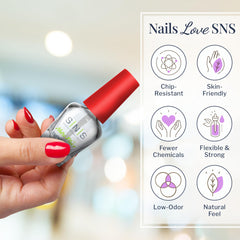 SNS Gel Top Coat with Nutri-Plus nourishes nails and cuticles.