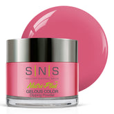 SNS What A Tulle! bottle close-up showing vibrant pink-magenta cream for smooth application.