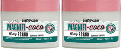 Soap and Glory Magnificoco coconut body scrub pack 2 front view for radiant skin