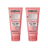 Soap & Glory Original Pink Scrub Of Your Life bottle closeup for velvety skin.