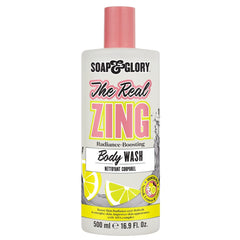 Soap & Glory Real Zing bottle pour for a refreshing morning cleanse.