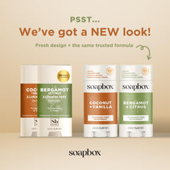Soapbox Bergamot & Citrus deodorant stick, bright daily fragrance