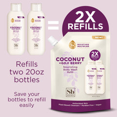 Soapbox Coconut Goji Berry label design highlights ingredients.