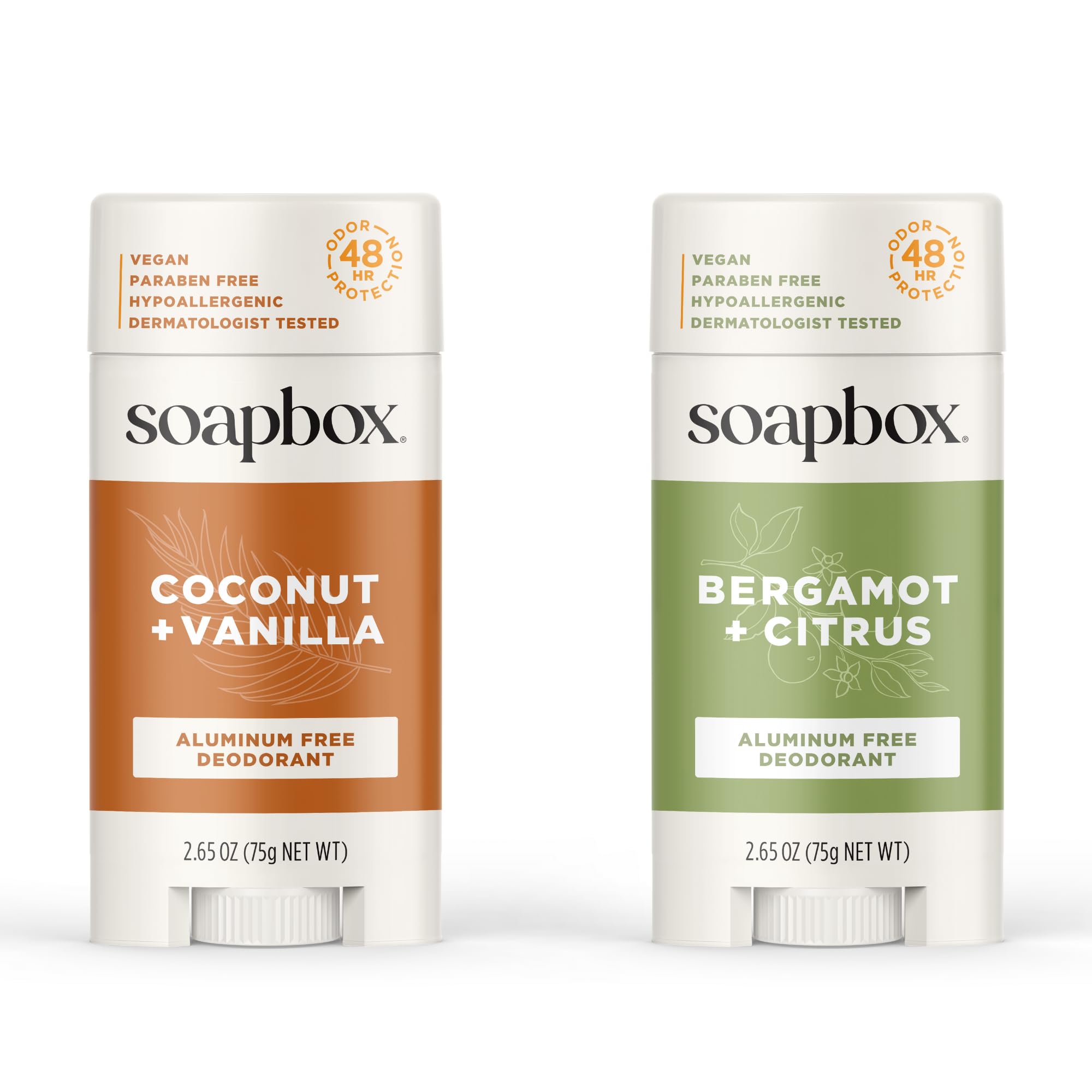 Soapbox Coconut & Vanilla deodorant stick, long-lasting freshness for daily wear