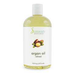 Soapeauty Argan Oil bottle pour demonstrates easy application and hydration.