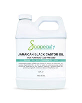 Soapeauty Jamaican Black Castor Oil 32oz bottle closeup for skin and hair care.