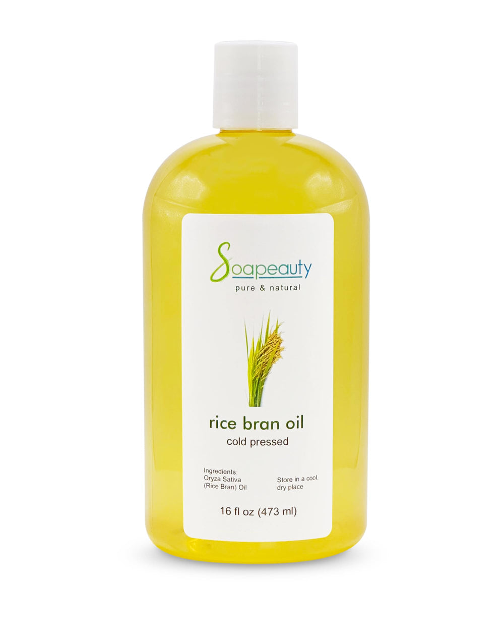Soapeauty Rice Bran Oil bottle pour for massage and skin hydration