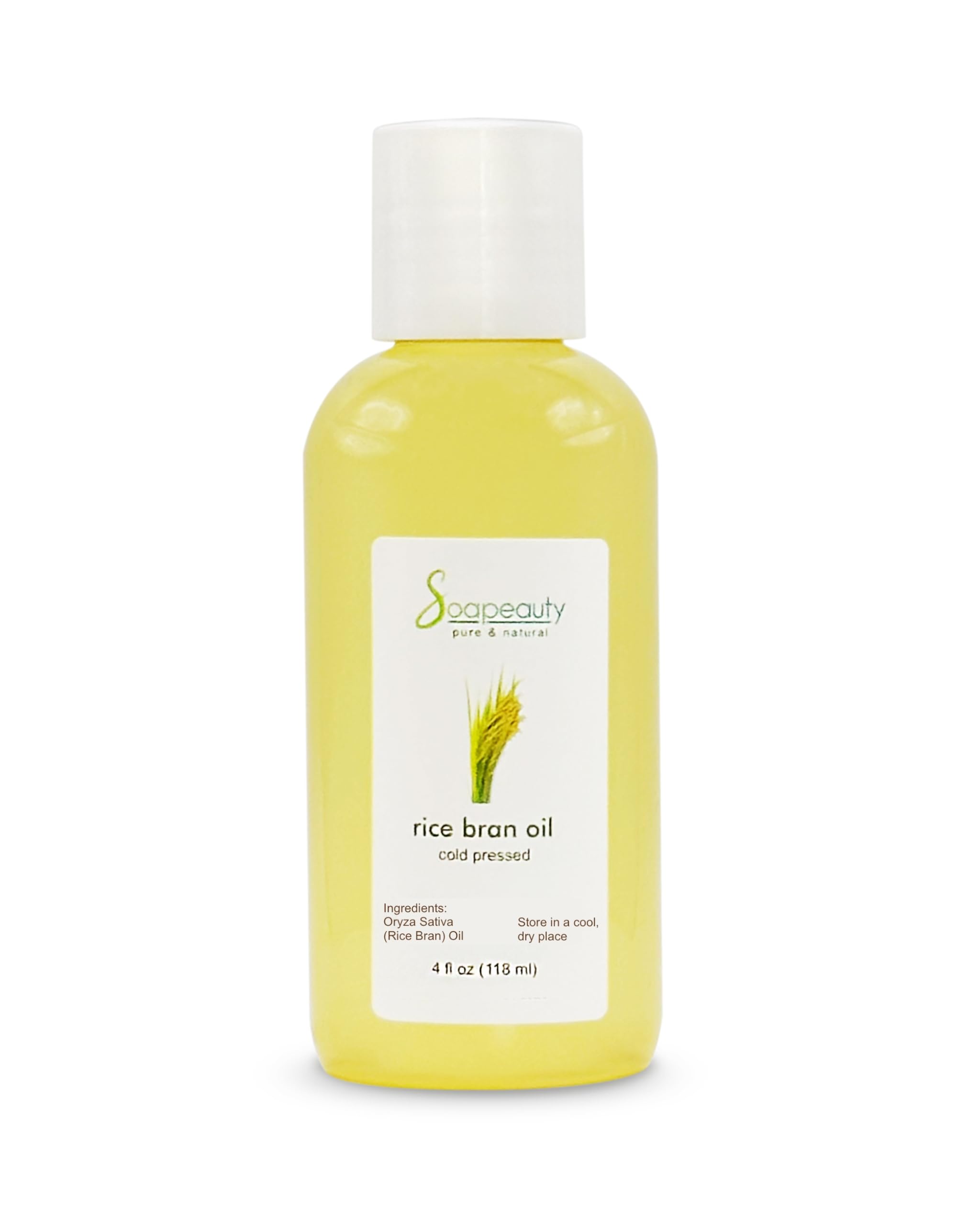 Soapeauty Rice Bran Oil bottle—pure, unrefined, ideal for skincare and hair care.