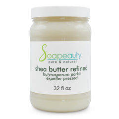 Soapeauty Shea Butter odorless expeller-pressed jar, smooth base for skins.