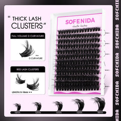 SOFENIDA 10-18mm lash clusters mix for effortless voluminous lashes.