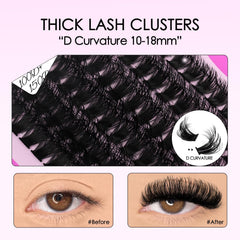 SOFENIDA 10-18 mm mixed-length clusters for customizable lash drama.