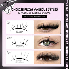 Sofenida manga-style lash clusters offer edgy, layered texture for bold looks.