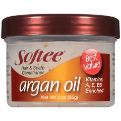 Softee hair conditioner argan oil bottle pour for easy application and moisture