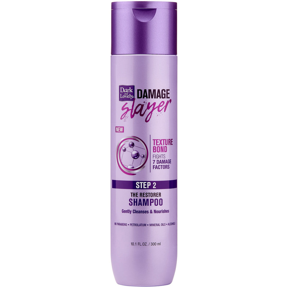 SoftSheen Dark and Lovely Restorer Shampoo bottle with gentle cleansing and buildup removal