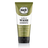 SoftSheen Magic Beard Wash bottle with 3-in-1 formula for face, beard and hair, gentle from the start.