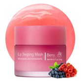 Sokgo hydrating sleeping lip mask berry jar demonstrates deep overnight moisture for soft lips.