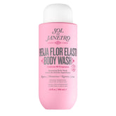 Sol de Janeiro Beija Flor Body Wash bottle closeup shows the gel formula for moisturizing cleanse