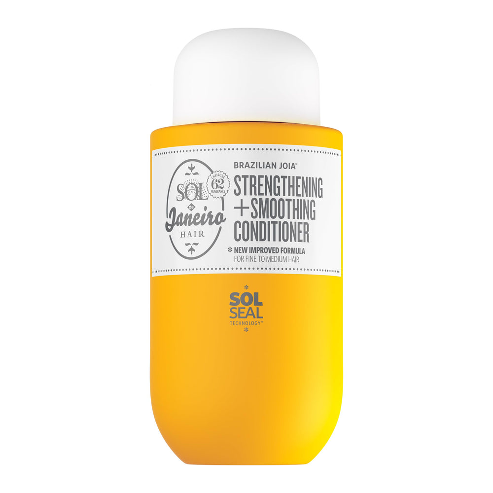 Sol de Janeiro Brazilian Joia conditioner bottle promotes strengthening and smoothing for fine to medium hair.