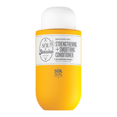Sol de Janeiro Brazilian Joia conditioner bottle promotes strengthening and smoothing for fine to medium hair.