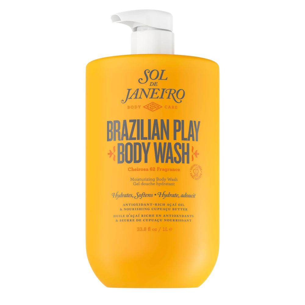 Sol de Janeiro Brazilian Play pump bottle for easy, mess-free shower.