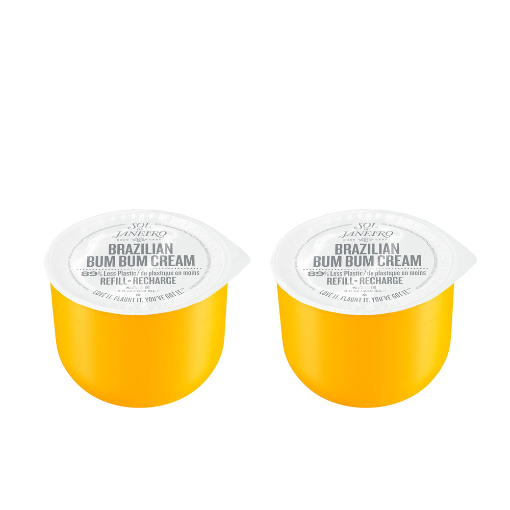 Sol de Janeiro Bum Bum Cream jar close-up highlighting rich texture for smooth, moisturized skin.