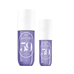 Sol de Janeiro Cheirosa 240 ml mist bottle on vanity for daily fragrance.