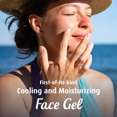 Solarcaine Face Gel redness and peeling close-up for even tone support.