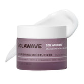Solawave Probiotic Cloud Cream jar closeup showing velvety texture for daily hydration.