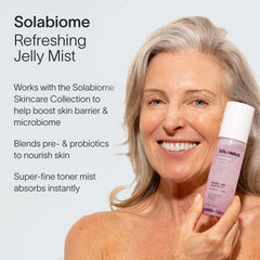 Solawave jelly mist toner mist spritz in action for instant refreshment