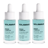 Solawave Renew Complex serum bottle ready for daily skin hydration and prep.