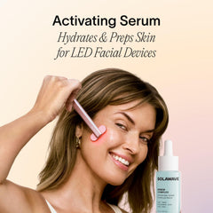 Solawave Renew Complex serum cap close-up shows fragrance-free, skin-friendly design.