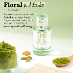 Solinotes Matcha Tea floral bouquet shot highlights delicate florals with tea notes.