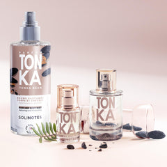 Solinotes Tonka perfume spritz ready to apply with citrus-tonka balance.