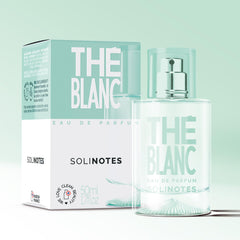Solinotes White Tea gift box and bottle display, ideal for gifting.