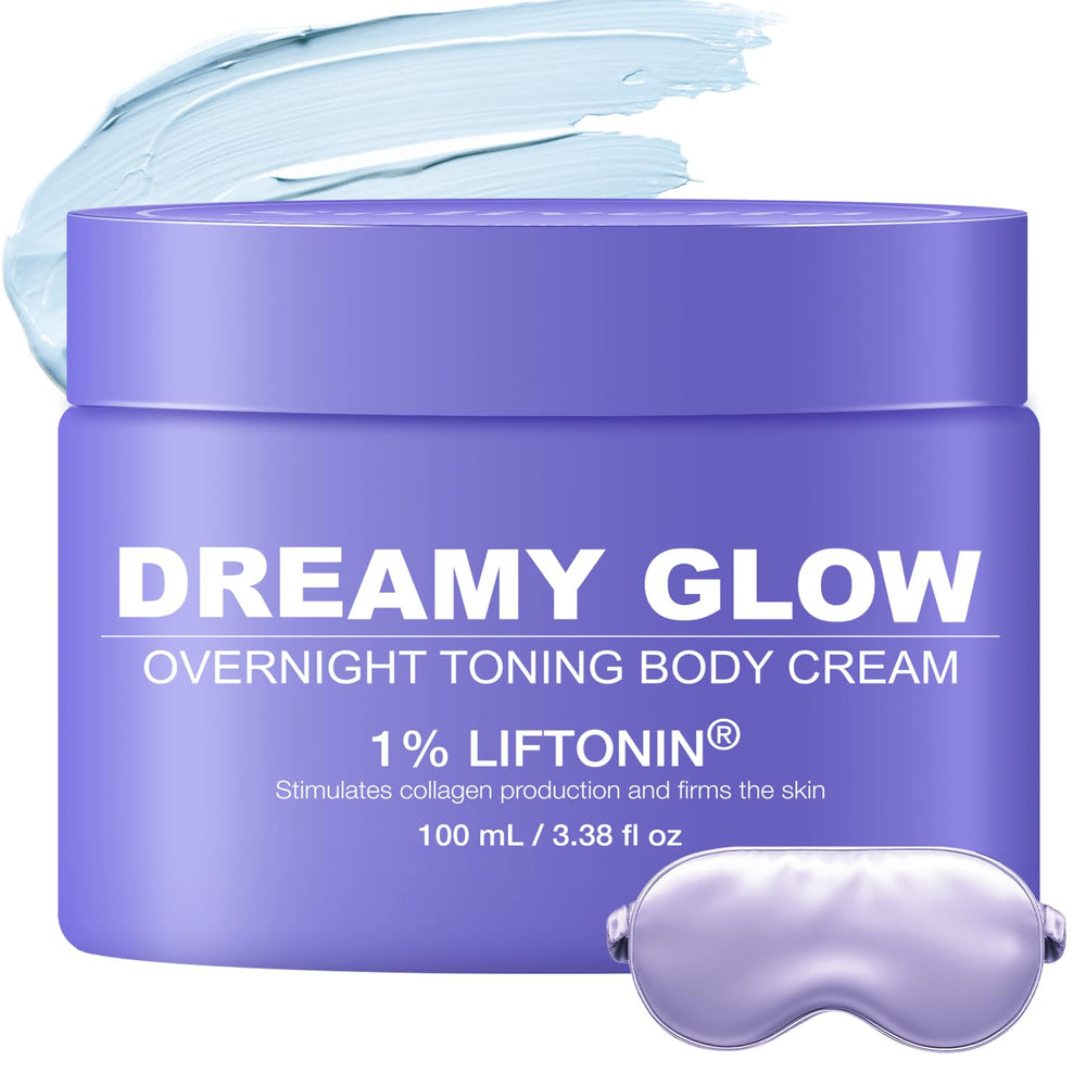 Solivetta Dreamy Glow overnight toning cream bottle for gentle nightly firming.