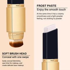 SOLOTREE 2-in-1 foundation stick color swatch on skin demonstrates real-time tone matching