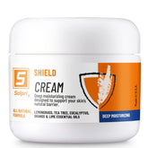 Solpri Shield bottle and label showing brand identity and post-workout care