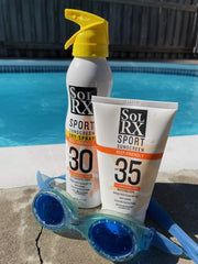 Applying SolRX SPORT SPF 35 on the arm with smooth coverage