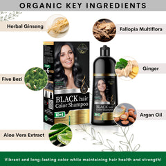 Solutrel Black Hair Dye Shampoo color application ensuring even coverage on hair