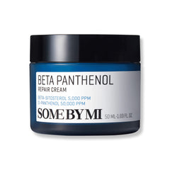 SOME BY MI Beta-Panthenol Repair Cream jar close-up showing smooth, hydrating texture.