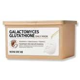 SOME BY MI Galactomyces Glutathione Daily Mask box front, vegan formula brightening