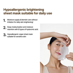 Close-up of the mask sheet showing texture and hydration promise
