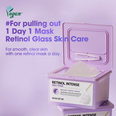 SOME BY MI Retinol Intense Daily Mask sheet close-up emphasizing hydration.