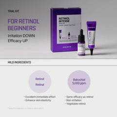 Close-up of SOME BY MI Retinol Serum bottle highlighting gentle formula.