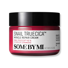 SOME BY MI Snail Truecica Cream jar close-up for soothing hydration on sensitive skin.