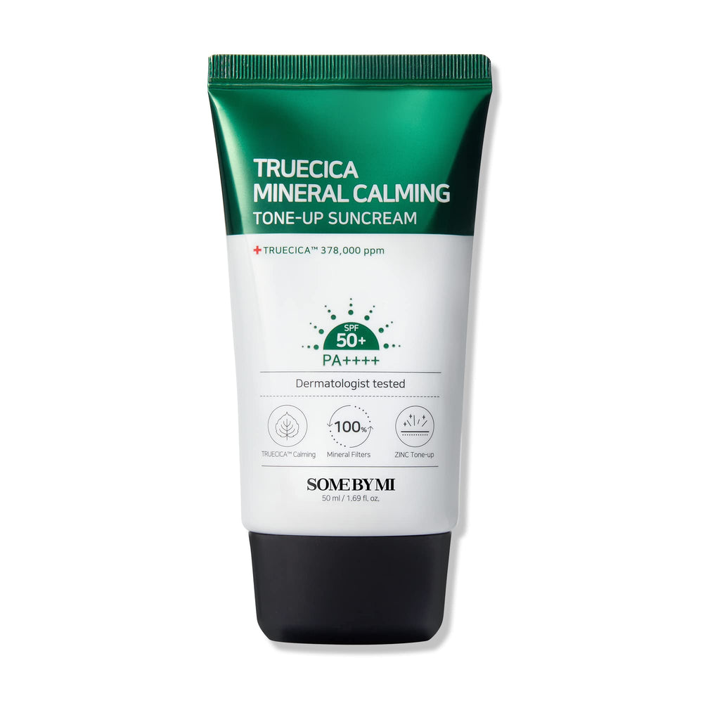 SOME BY MI Truecica Mineral Suncream bottle with reef-friendly SPF protection.