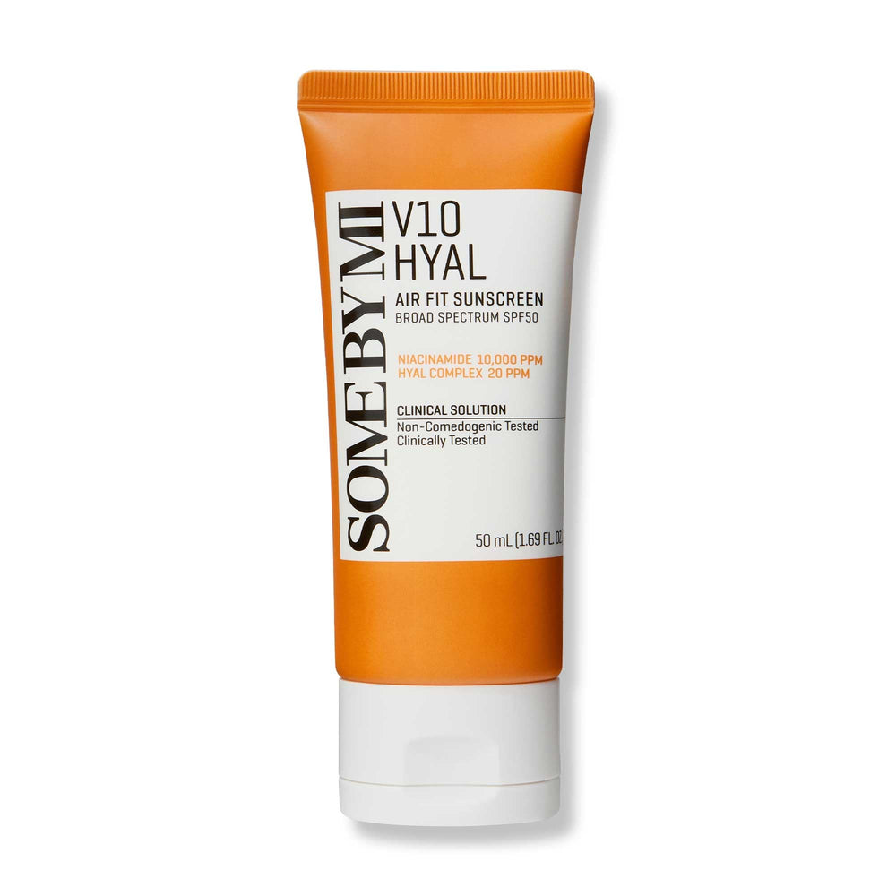SOME BY MI V10 Hyal Air Fit Sunscreen bottle showing SPF 50 protection for daily use